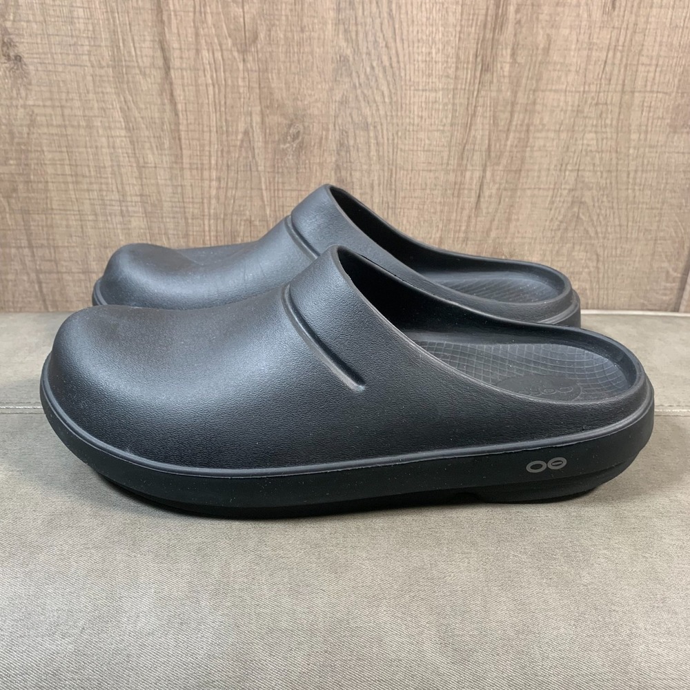 OOFOS Original Sandals Mens Sz 11 Womens Sz 13 Black Clogs Rubber Comfort